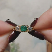 Vintage emerald and diamond ring