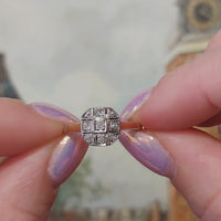 Edwardian 18 carat gold diamond panel ring