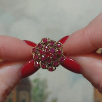 Ruby cluster ring in 18 carat gold