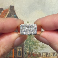 Pave set diamond ring in 14 carat gold