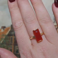 Vintage faceted carnelian ring