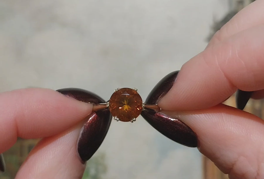 Madeira citrine solitaire ring