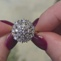 Vintage diamond cluster ring in 18 carat gold