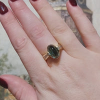 Vintage tourmaline and diamond ring in 18 carat gold