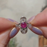 Art Deco ruby and diamond ring