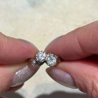 Diamond Toi et Moi ring in 18 carat gold and platinum