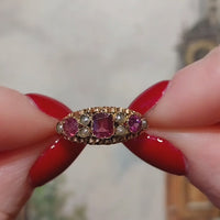 Victorian garnet and pearl ring from 1872