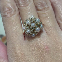 Vintage pearl ring in 14 carat gold