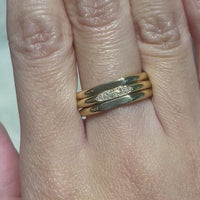 Triple band ring with diamonds