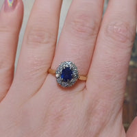 Vintage ceylon sapphire and diamond ring