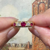 Vintage ruby and diamond ring