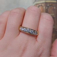 Seven stone diamond ring in 18 carat gold