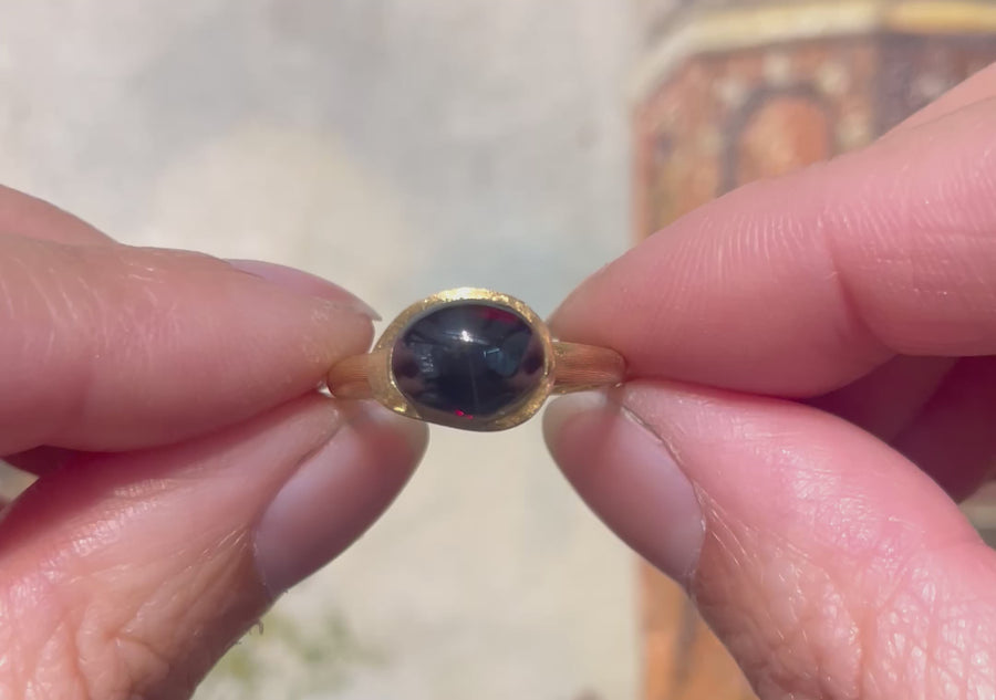 18 carat gold Marco Bicego ring with garnet