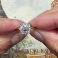Edwardian old cut diamond cluster ring