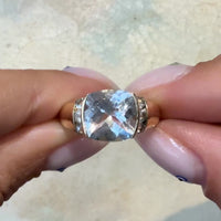 Vintage aquamarijn ring van 14 karaat goud.