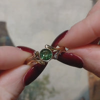 Green tourmaline ring in 14 carat gold