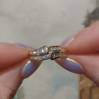 Baguette and brilliant cut diamond ring in 18 carat gold