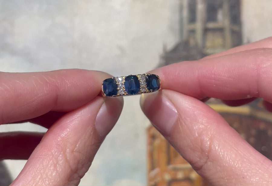 Edwardian sapphire and diamond ring