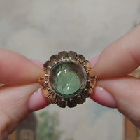 Vintage cabochon green tourmaline ring