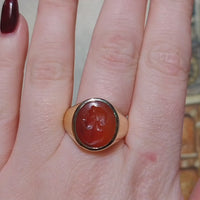 Carnelian signet ring in 18 carat gold