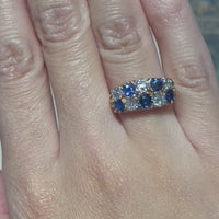 Victorian double row sapphire and diamond ring