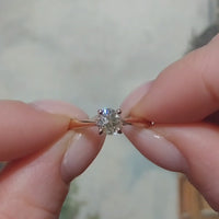 Old cut diamond solitaire ring in rose gold