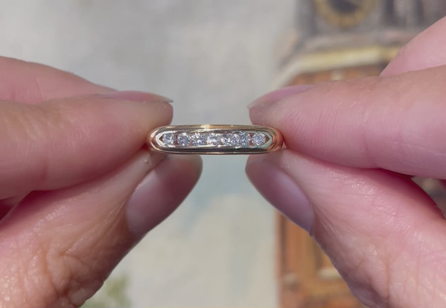 Channel set diamond ring
