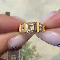 Victorian pearl and diamond ring from 1890