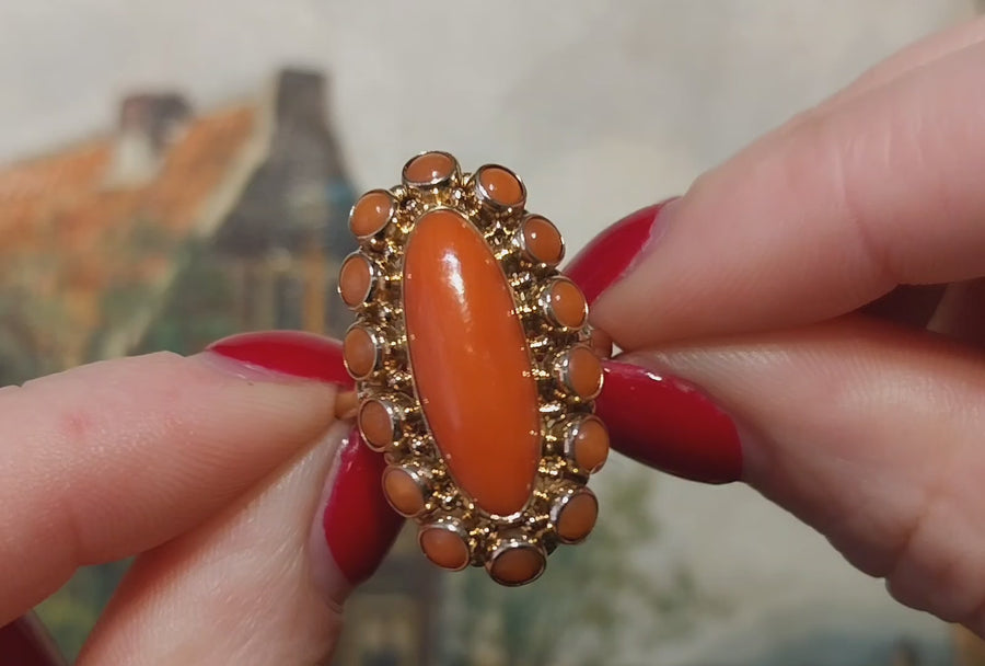 Vintage cabochon cluster ring