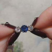 Vintage 18 carat gold sapphire and diamond ring