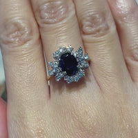 Sapphire and diamond ring in 14 carat gold