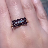 Vintage garnet and opal ring