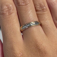 18 carat white and yellow gold band