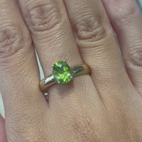 Peridot ring in 14 carat gold