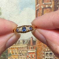 Edwardian sapphire and diamond ring from 1905