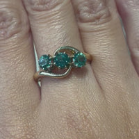 Three stone tourmaline ring