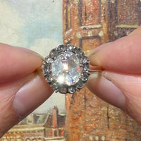 Vintage rose diamond ring in 14 carat gold and silver