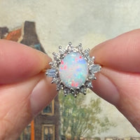 Vintage opal and diamond ring