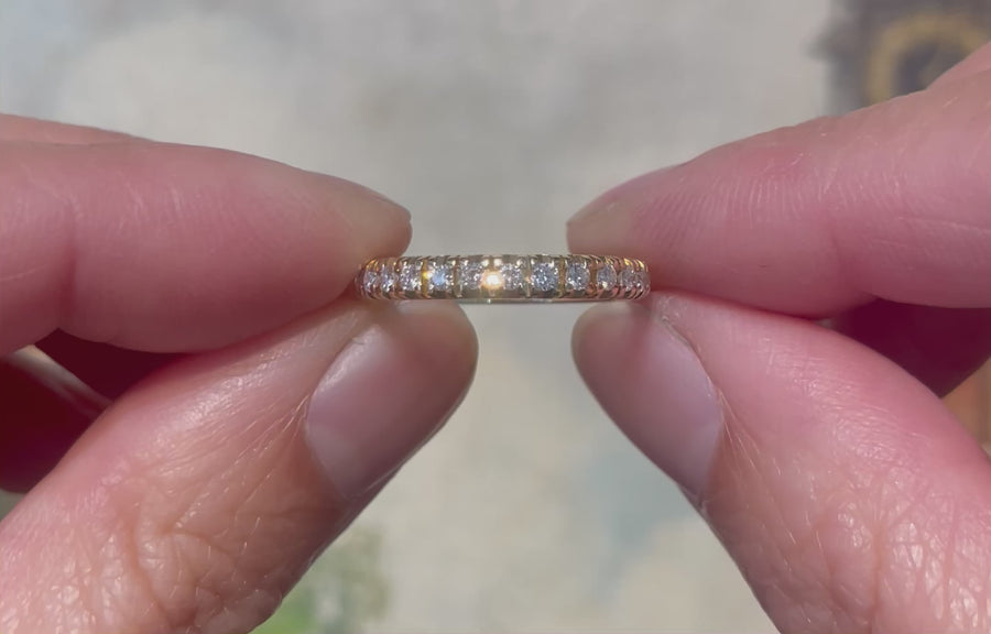 Half eternity band with brilliant cut diamonds