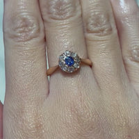 Antique rose diamond and sapphire ring