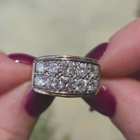 Vintage diamond double row ring in 14 carat gold