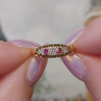 Edwardian ruby and diamond ring from 1915