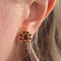Carnelian cluster stud earrigs