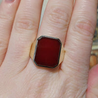 Vintage Dutch carnelian signet ring-The Antique Ring Shop