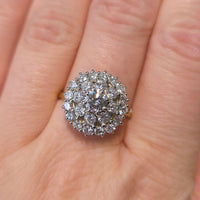 Vintage diamond cluster ring in 18 carat gold-Vintage Rings-The Antique Ring Shop