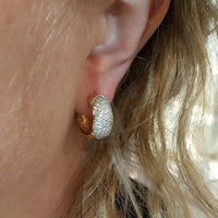 Hoop earrings with diamonds-Earrings-The Antique Ring Shop