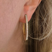 18 carat gold earrings with diamonds-Earrings-The Antique Ring Shop