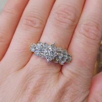 Vintage baguette and brilliant cut diamond ring-Vintage Rings-The Antique Ring Shop