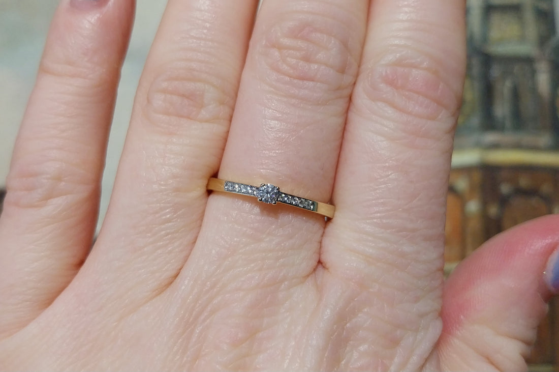 Diamond ring in 14 carat gold-engagement rings-The Antique Ring Shop