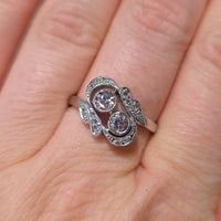 Antique Toi et Moi old cut diamond ring-The Antique Ring Shop